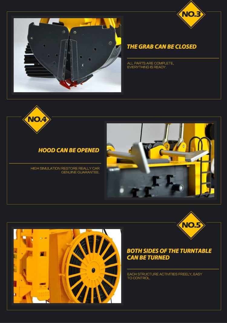 Modelo de escala 135 Zinc Machinery XCMG hidráulico diafragma de pared modelo réplica amarillo dos cubos