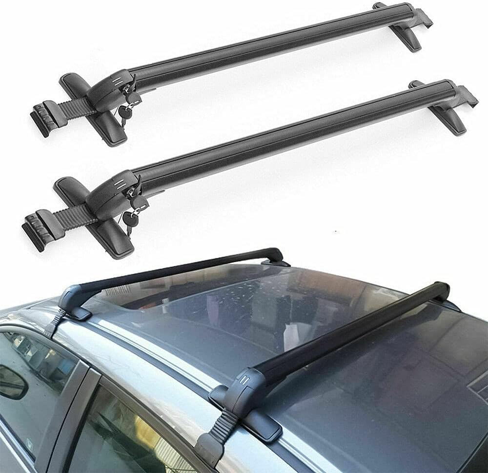 Barras transversales de aluminio ajustables universales de 43.31 pulgadas para portaequipajes con bloqueo antirrobo, capacidad de carga de 165