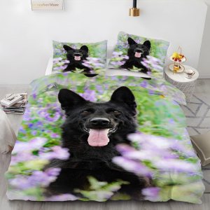 Juego de funda de edredón tamaño individual con estampado de animales de perro verde, funda de edredón de microfibra suave y 2 fundas de almohada de Juego de funda de edredón tamaño individual con estampado de animales de perro verde, funda de edredón de microfibra suave y 2 fundas de almohada de