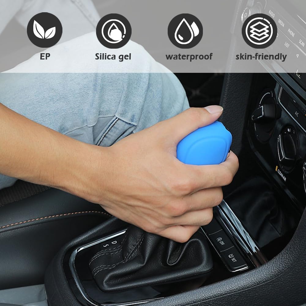 2 fundas de silicona para palanca de cambios de automóvil, cubierta antideslizante para pomo de palanca de cambios automático, protege eficazmente