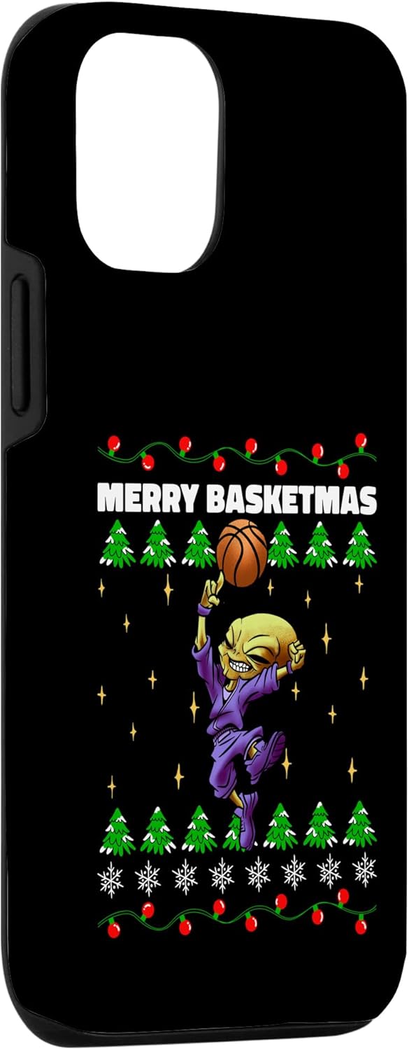 iPhone 14 Pro Alien Playing Basketball Player Christmas Funny Xmas Design Case