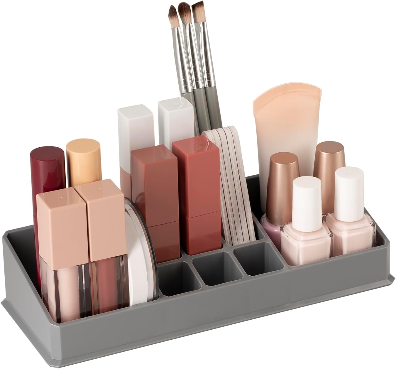 Organizador de maquillaje, organizador de cosméticos y productos, soporte para brochas de maquillaje, bandeja de exhibición de mesa para lápiz
