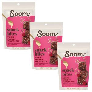 Soom Foods Tahini – Bocadillos de chocolate con cereza y dátiles, paquete de 3 (100% natural Bocadillo o postre energético saludable Sin azúcar Soom Foods Tahini – Bocadillos de chocolate con cereza y dátiles, paquete de 3 (100% natural Bocadillo o postre energético saludable Sin azúcar