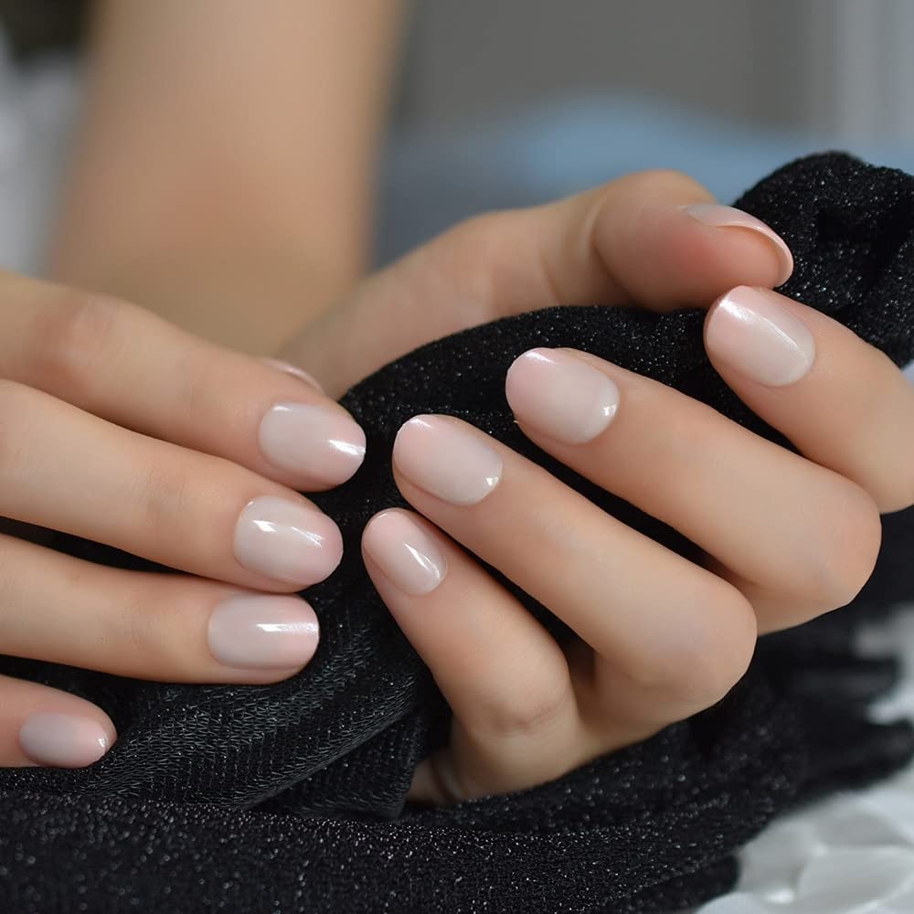iBeautying – Uñas postizas a presión color rosa rubor degradado nude degradado  Uñas postizas iBeautying  Acabado de gel UV uñas de uso diario  Uñas