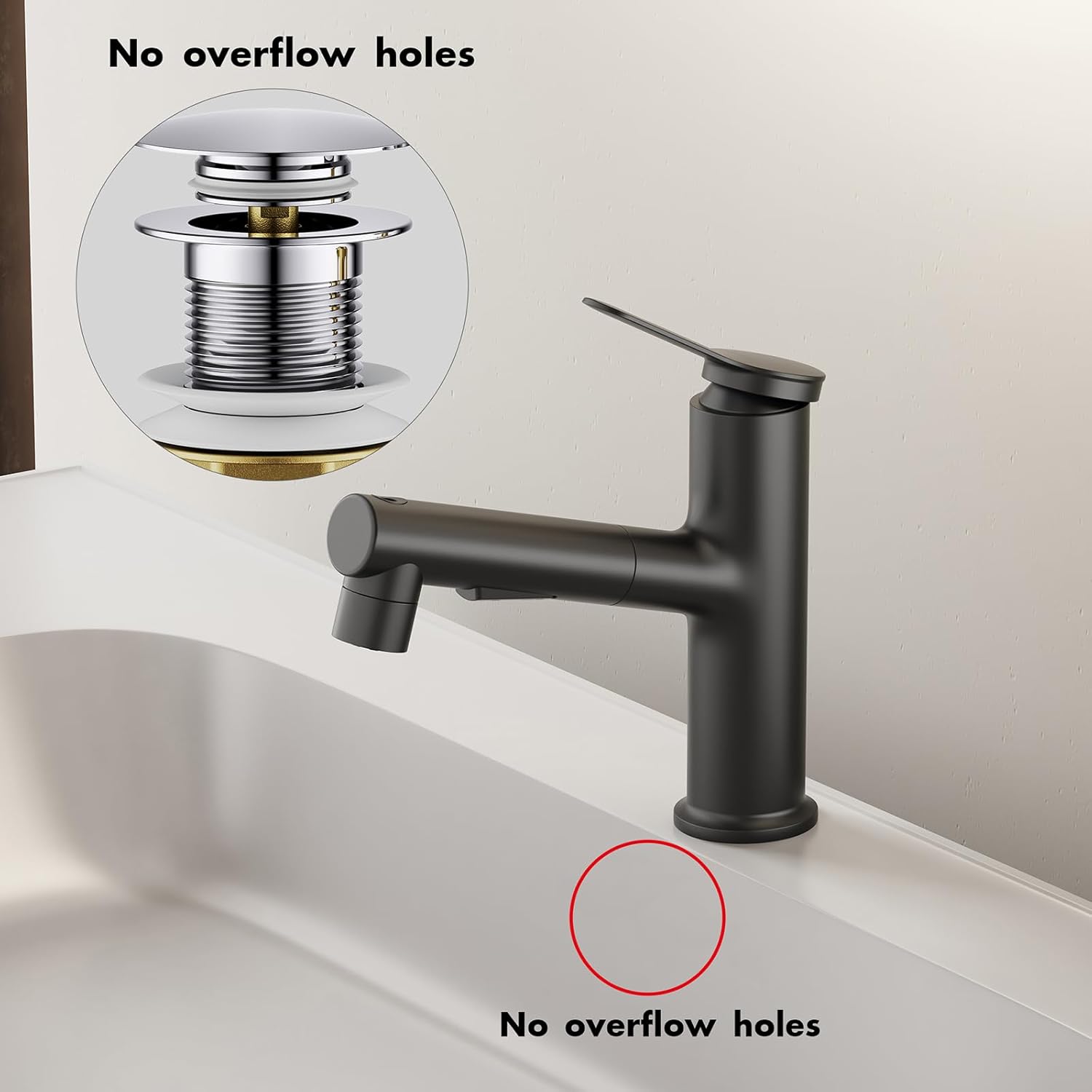 Drenaje de fregadero para baño, drenaje desplegable con tapón de cesta desmontable, filtro de drenaje antiexplosión y antiobstrucción, cromado, sin