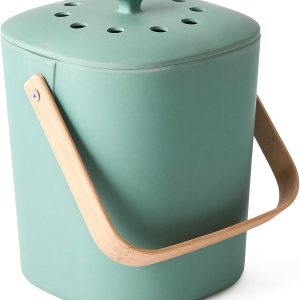 Bamboozle – Contenedor de compostaje, compostador de encimera interior que incluye 2 filtros de carbón, fibra de bambú sostenible (aloe) Bamboozle – Contenedor de compostaje, compostador de encimera interior que incluye 2 filtros de carbón, fibra de bambú sostenible (aloe)