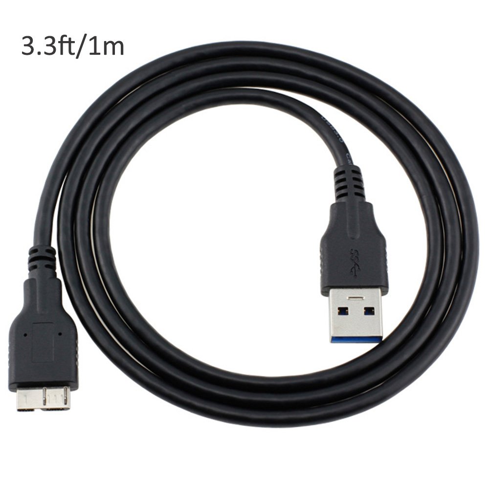 Cable USB 3.0, USB 3.0 A macho a Micro B, cable de 3.3 pies compatible con WD My Passport y Elements disco duro externo portátil, Toshiba, Seagate,