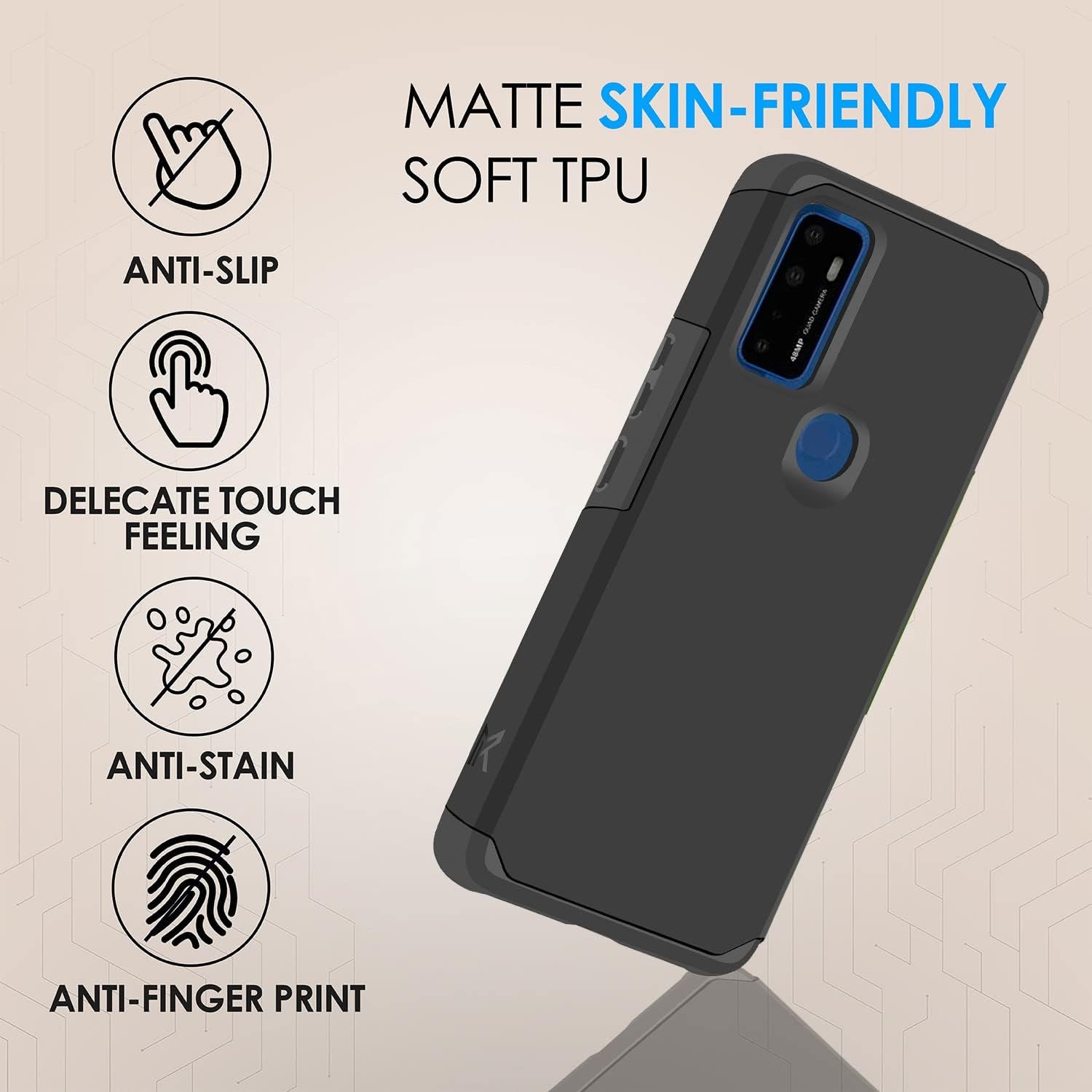 TJS Compatible con AT&T Radiant Max 5G 6.8 pulgadasCricket Dream 5GCricket Innovate 5GAT&T Fusion 5G, con protector de pantalla de vidrio templado,