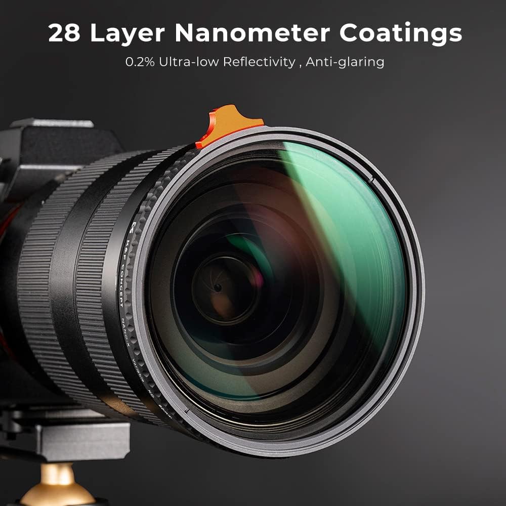 K&F Concept Filtro de lente ND variable de 3.228 in ND3-ND1000 (1.5-10 paradas) Filtro de densidad neutra HD ajustable con 28 recubrimientos