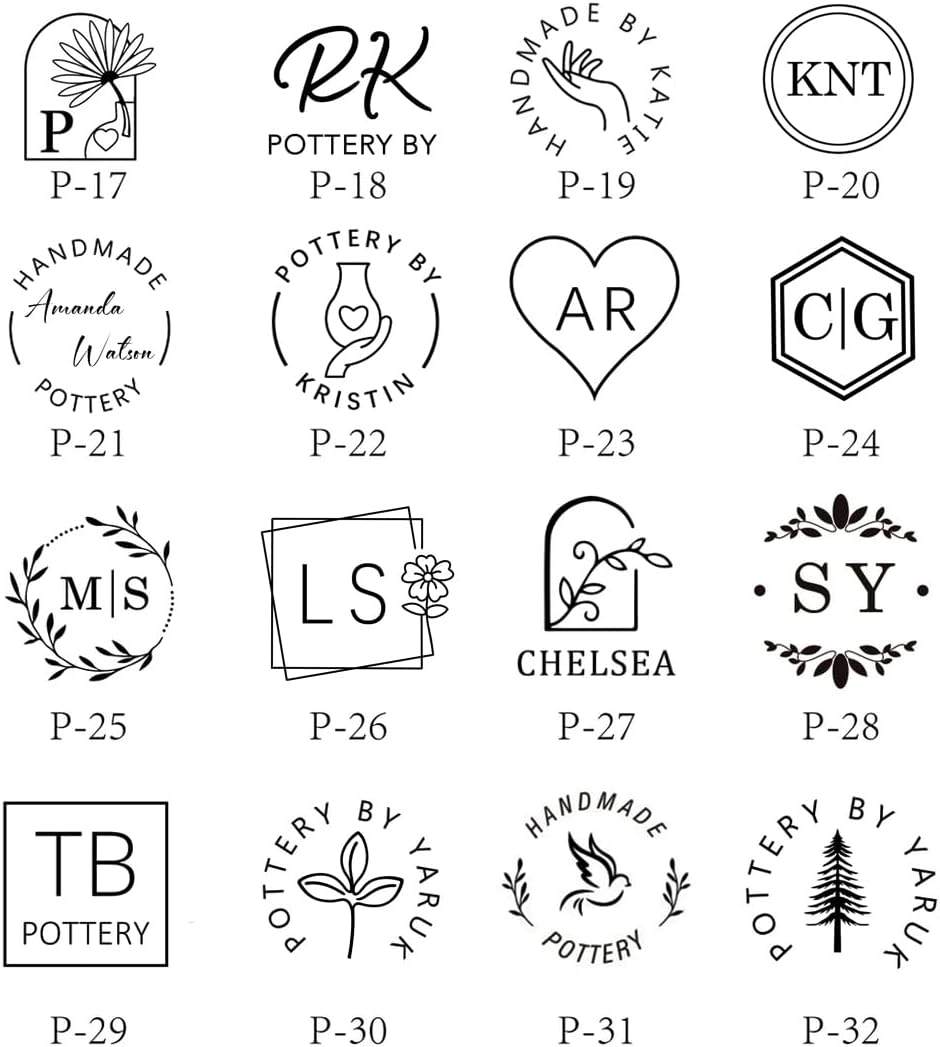 Pottery Signature Stamps  Sello de cerámica de latón personalizado  Sello de logotipo de regalo para alfareros  Firma de arcilla personalizada