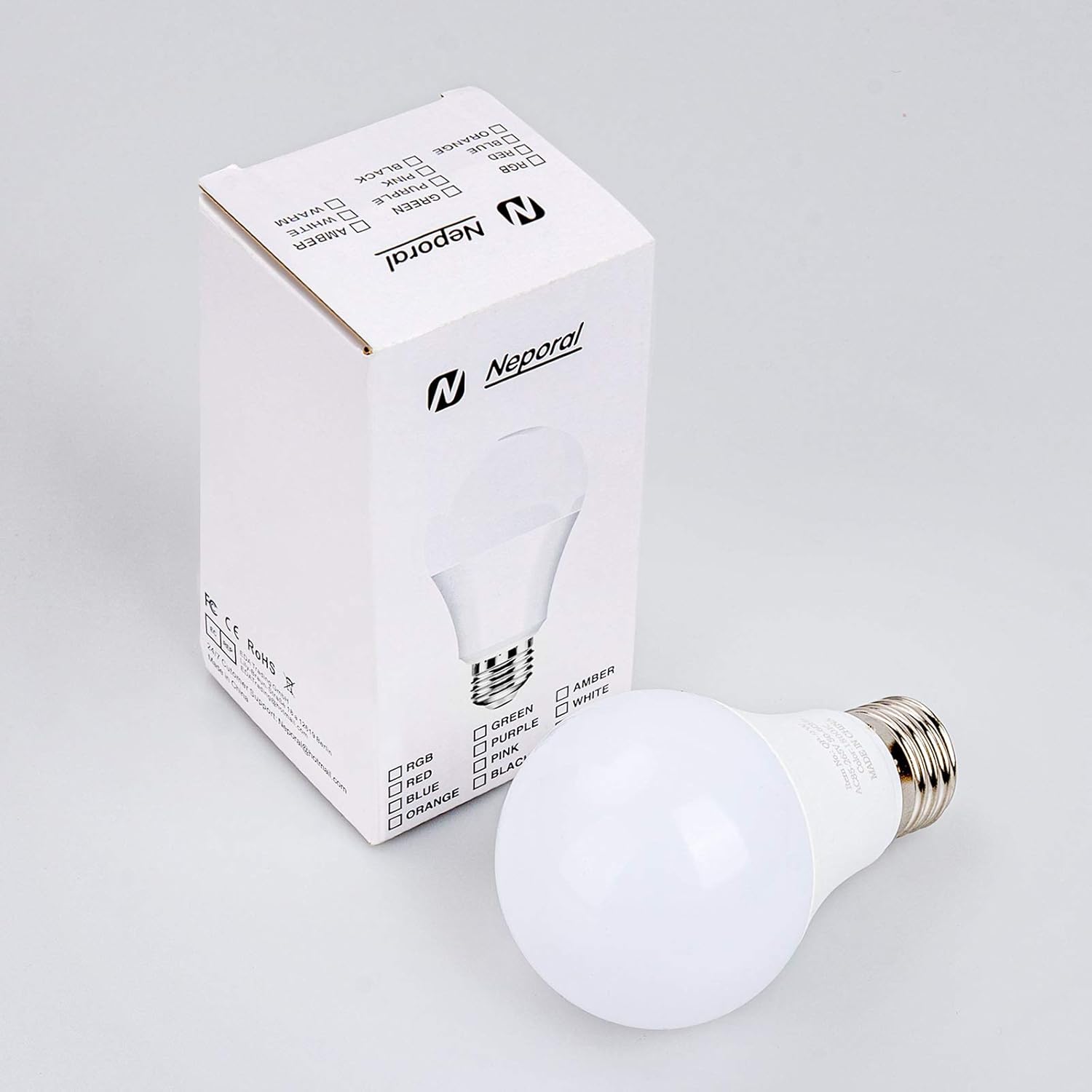 Neporal Bombillas de luz ámbar, bombillas suaves A19 equivalentes a 9 W 60 W, bombillas cálidas con bloqueo de luz azul, bombillas nocturnas ámbar