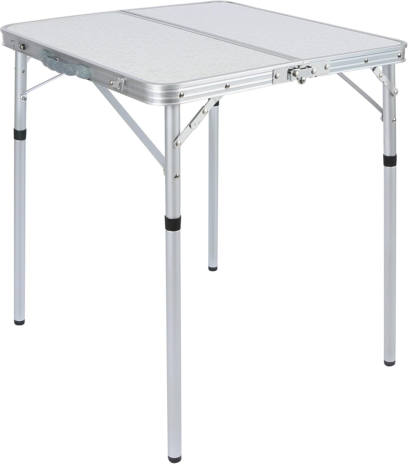 REDCAMP Mesa plegable cuadrada pequeña de 2 pies, mesa de campamento portátil de aluminio de altura ajustable ligera para picnic, playa, al aire