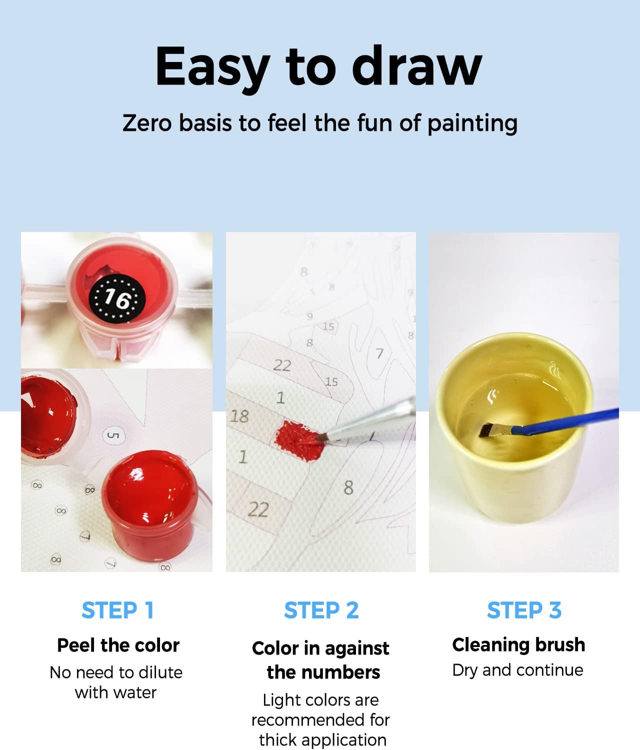 Pintura de Feliz Navidad por número y adultos principiantes, kit de pintura al óleo sobre lienzo con pinceles de pigmento acrílico, manualidades