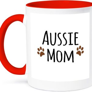 3dRose Taza Aussie Dog Mom de 11 onzas, color rojo 3dRose Taza Aussie Dog Mom de 11 onzas, color rojo