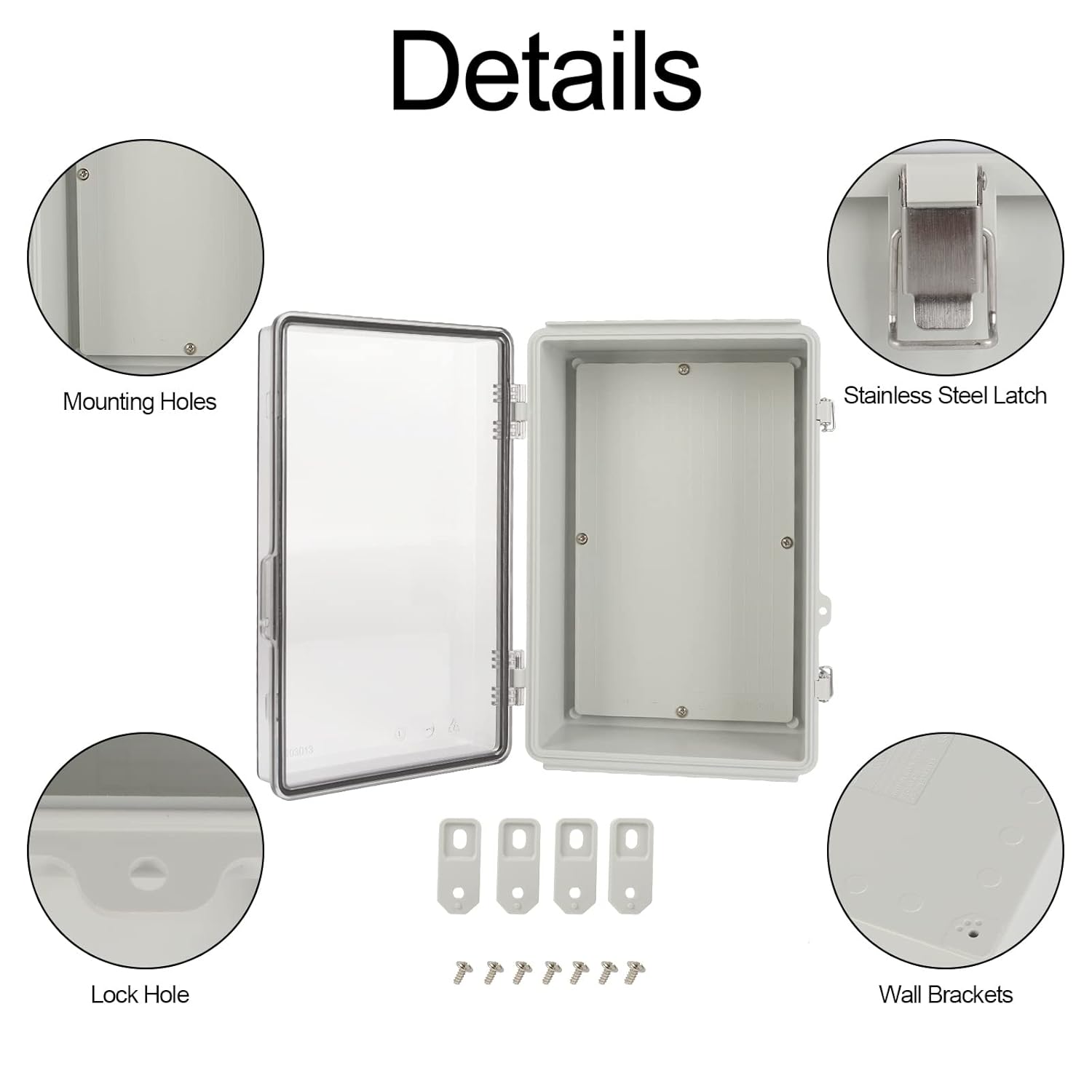 Caja de conexiones ABS plástico IP67 impermeable cajas eléctricas a prueba de polvo recinto eléctrico universal con soporte de pared para proyecto