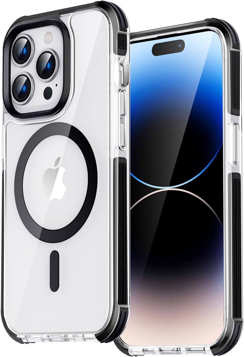 Moupiro Funda magnética para iPhone 15 Pro Max compatible con MagSafe búfer de esquina Funda suave y rígida que no se amarillenta para iPhone 15 Pro