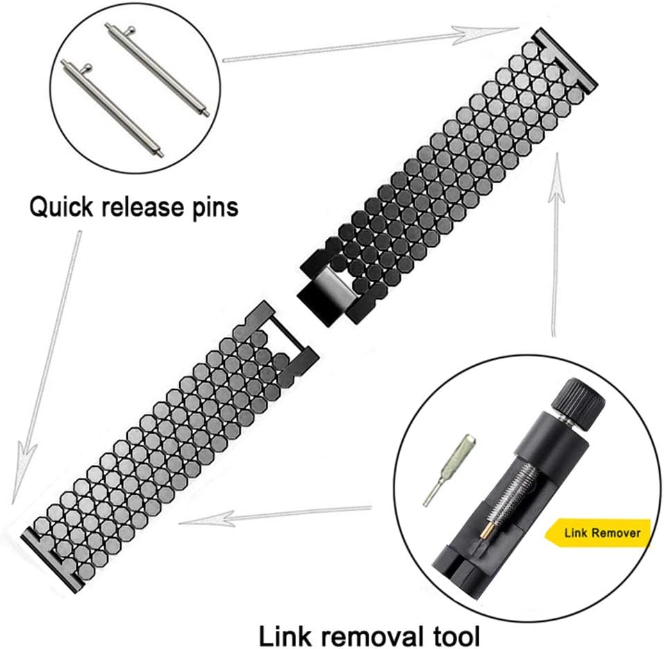Correas compatibles con Samsung Galaxy Watch de 1.81 pulgadas  Galaxy 3 de 1.77 pulgadas  Gear S3, correa de repuesto de malla metálica de acero