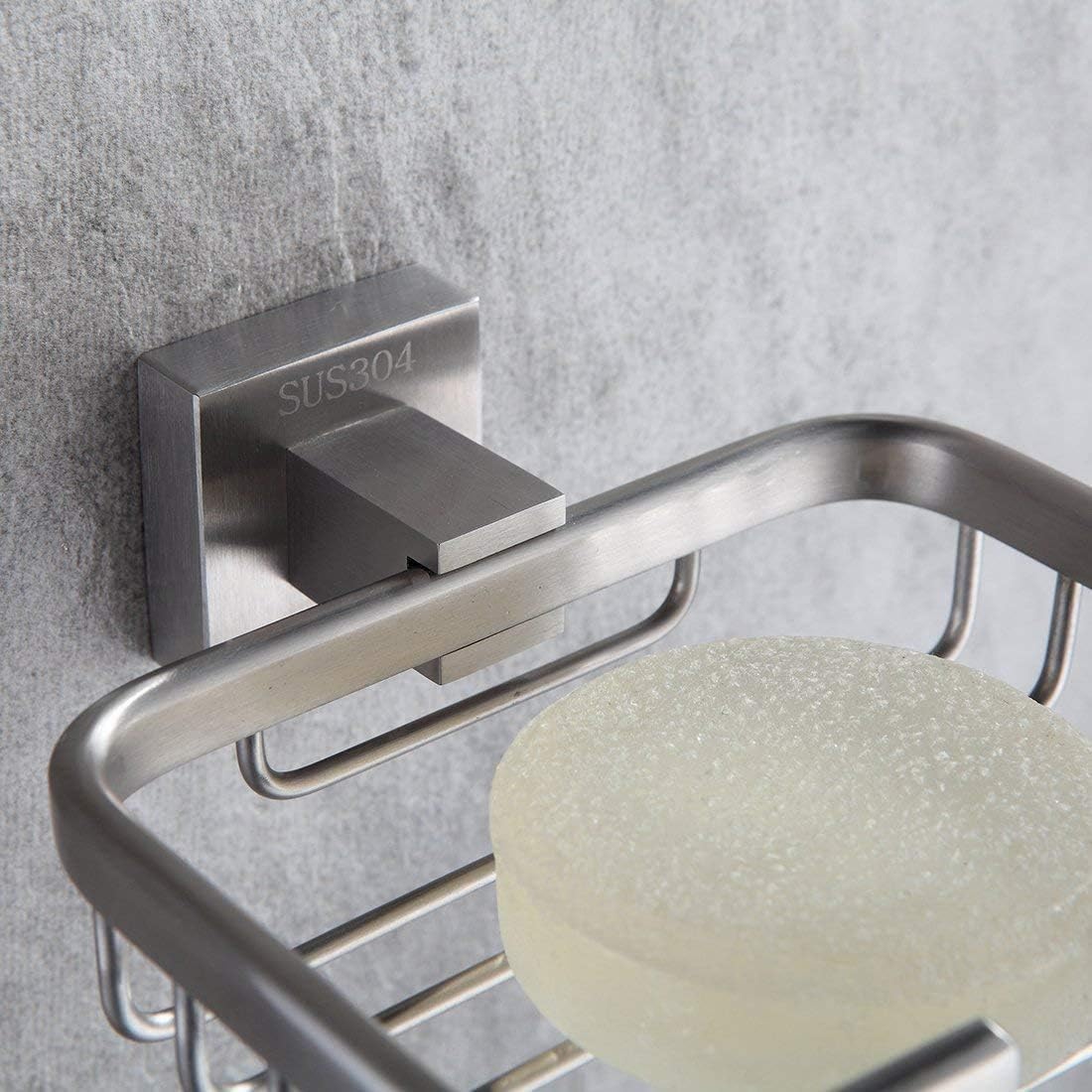 SEIDO Jabonera para pared de ducha, jabonera de acero inoxidable 304, jabonera montada en la pared, plato de baño y cocina, bandeja para jabón de