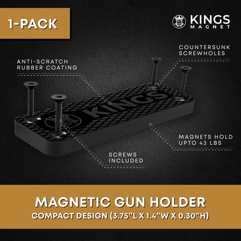 Soporte para pistola  Soporte de ocultación magnético con revestimiento de goma para pistolas, rifles y escopetas para hombres y mujeres