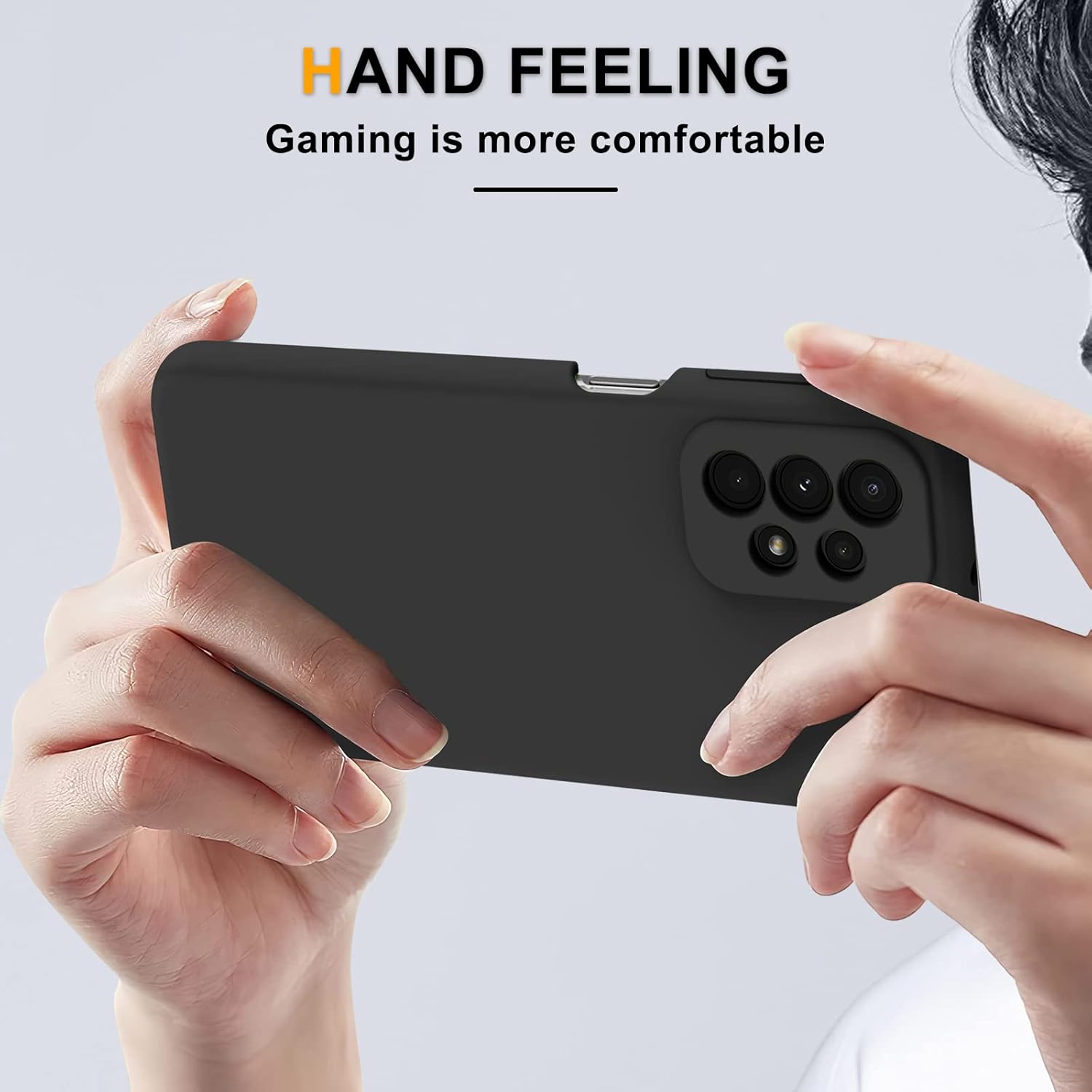 YENAPOON Funda para Samsung Galaxy A23 5G4G y 2 protectores de pantalla de vidrio templado, funda protectora delgada de silicona líquida a prueba de
