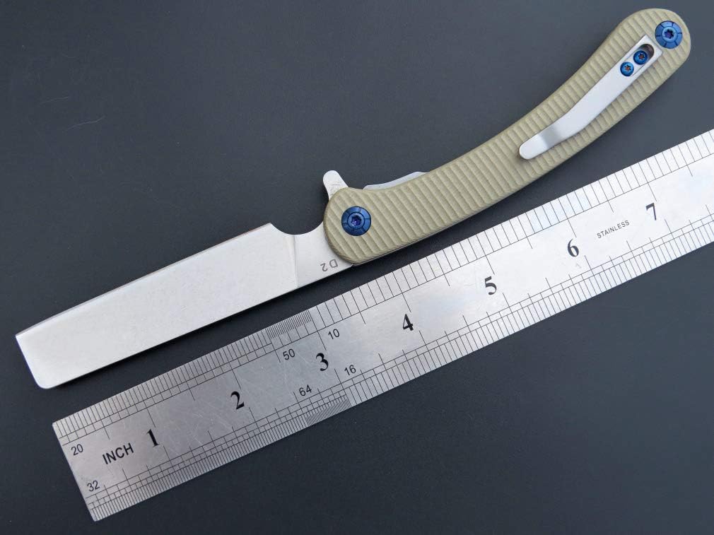 Eafengrow EF939 Cuchillo de bolsillo plegable con hoja de acero D2 G10 cuchillo plegable de bolsillo EDC para supervivencia de campamento y al aire