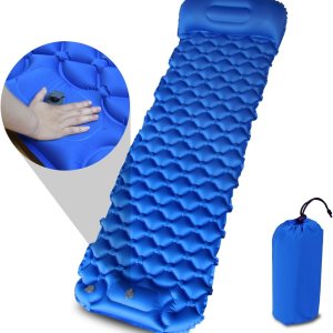 Baiao Colchoneta de dormir inflable para camping, colchoneta de dormir con almohada de 77 x 24 pulgadas, alfombrilla de dormir ultraligera con bomba Baiao Colchoneta de dormir inflable para camping, colchoneta de dormir con almohada de 77 x 24 pulgadas, alfombrilla de dormir ultraligera con bomba