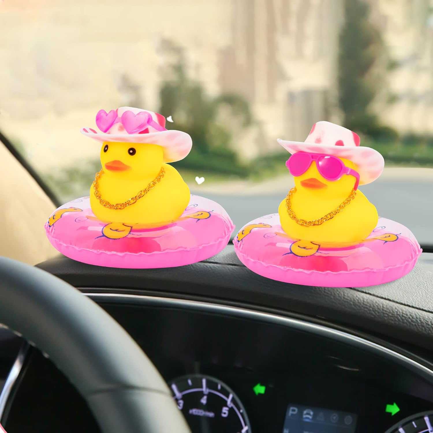 wonuu Decoración de pato de goma para automóvil, adorno para tablero de automóvil, accesorios de decoración de tablero de automóvil, accesorios de