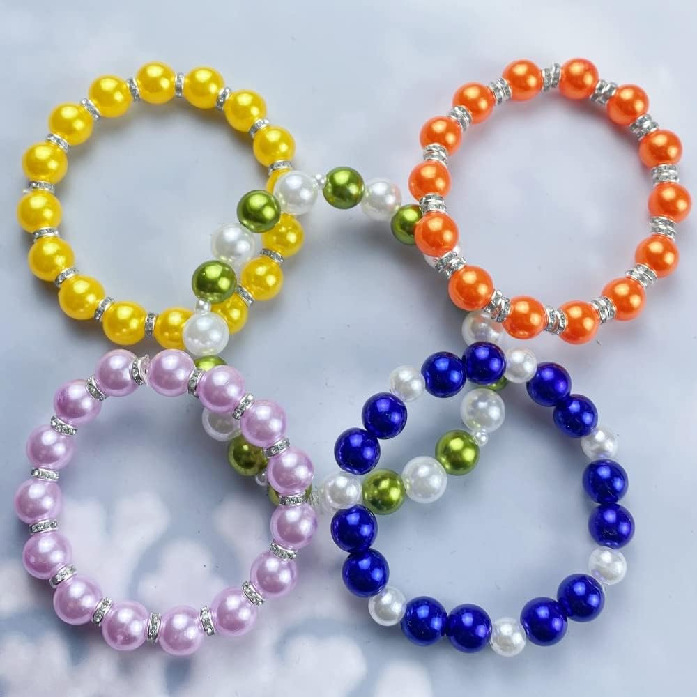 200 cuentas de perlas de 0.394 pulgadas (0.394 in), perlas sueltas redondas lisas con agujeros para pulseras, collares, aretes, joyería, costura,