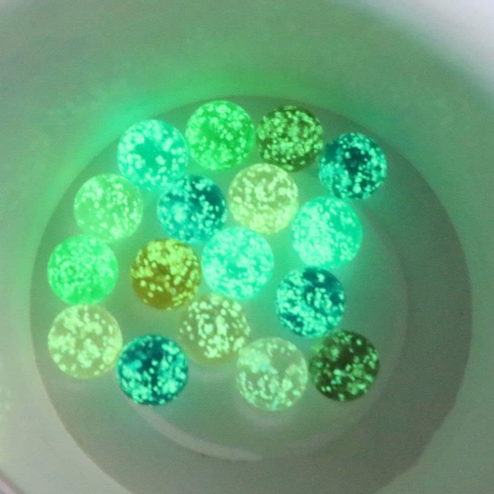 Canicas de vidrio que brillan en la oscuridad, mármoles luminosos multicolor para niños juegos de mármol y decoración del hogar de bricolaje (rojo)