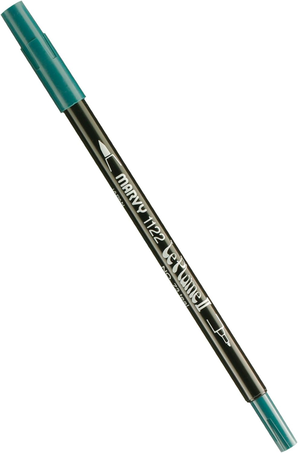 Uchida Marvy – Rotulador de punta extra fina Le Plume II de doble extremo, suministros de arte, color verde azulado