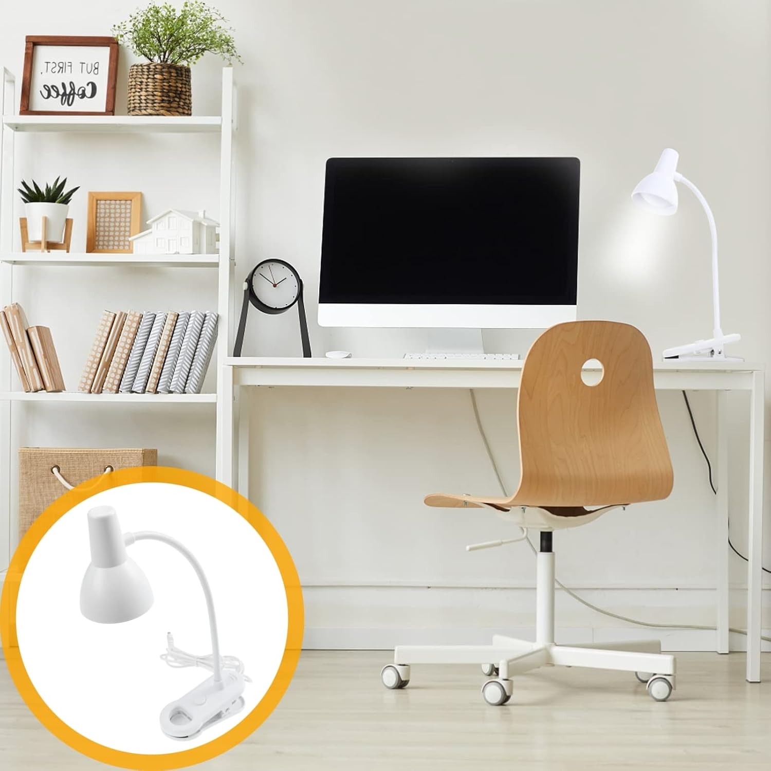 Luz de mesa de oficina, luces de lectura con clip, luces de lectura con clip, protección de ojos, abrazadera de libro, lámpara de abrazadera de