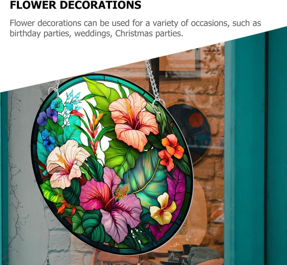 Homoyoyo Atrapasoles de cristal de colores para colgar en la ventana, flores para colgar en la pared, adorno para colgar en la pared, panel de