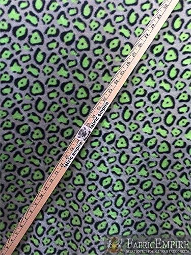Tela de forro polar estampado leopardo gris verde  58 pulgadas de anchoVendido por The Yard S-496