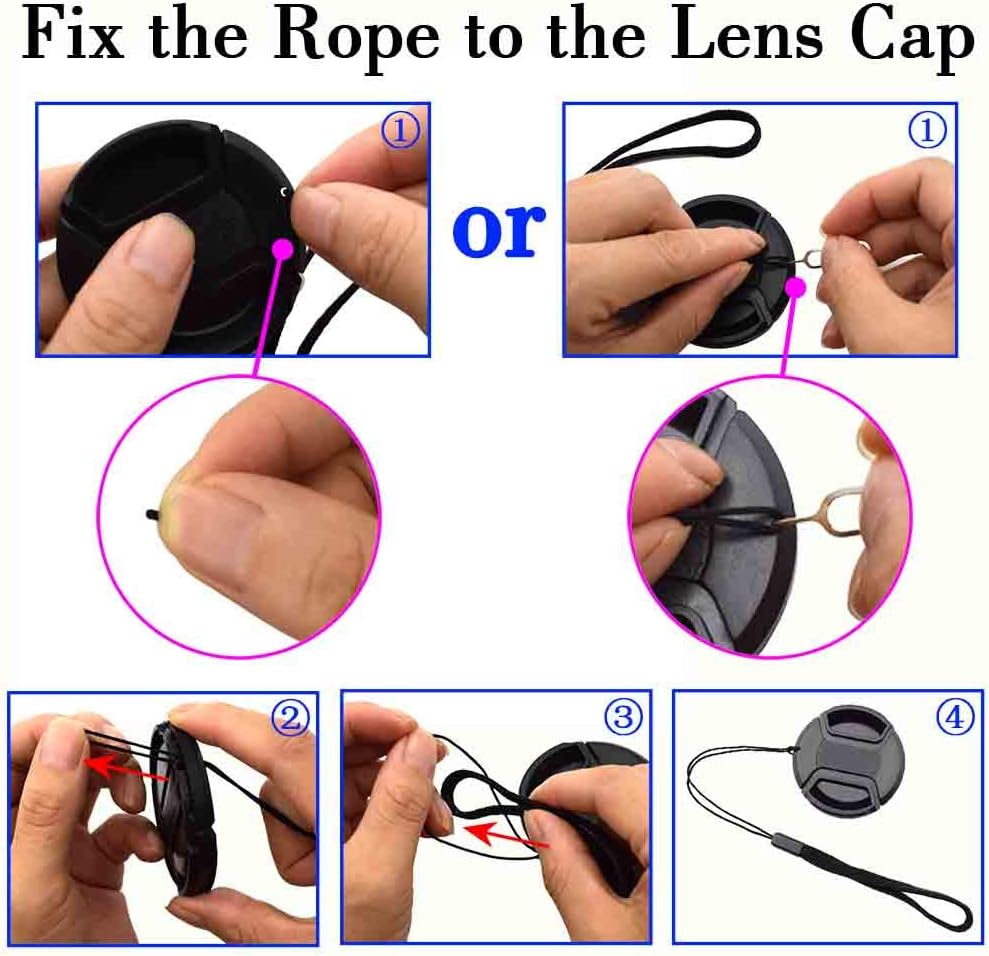 Paquete de 5 tapones elásticos para lentes que evitan que se pierda la tapa del objetivo, compatible con cámaras réflex digitales