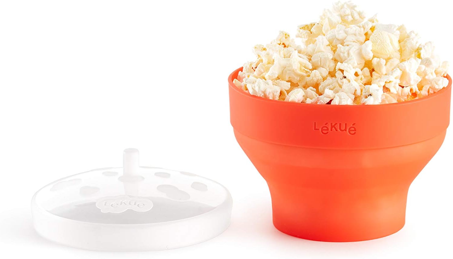 Lékué Mini máquina para hacer palomitas de maíz para microondas, 5 x 3.5 pulgadas, color rojo
