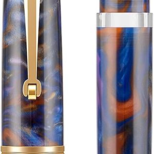 Asvine P20 – Pluma estilográfica de pistón de resina morada, punta media iridio con borde dorado, firma empresarial, colección Smooth Writer con Asvine P20 – Pluma estilográfica de pistón de resina morada, punta media iridio con borde dorado, firma empresarial, colección Smooth Writer con