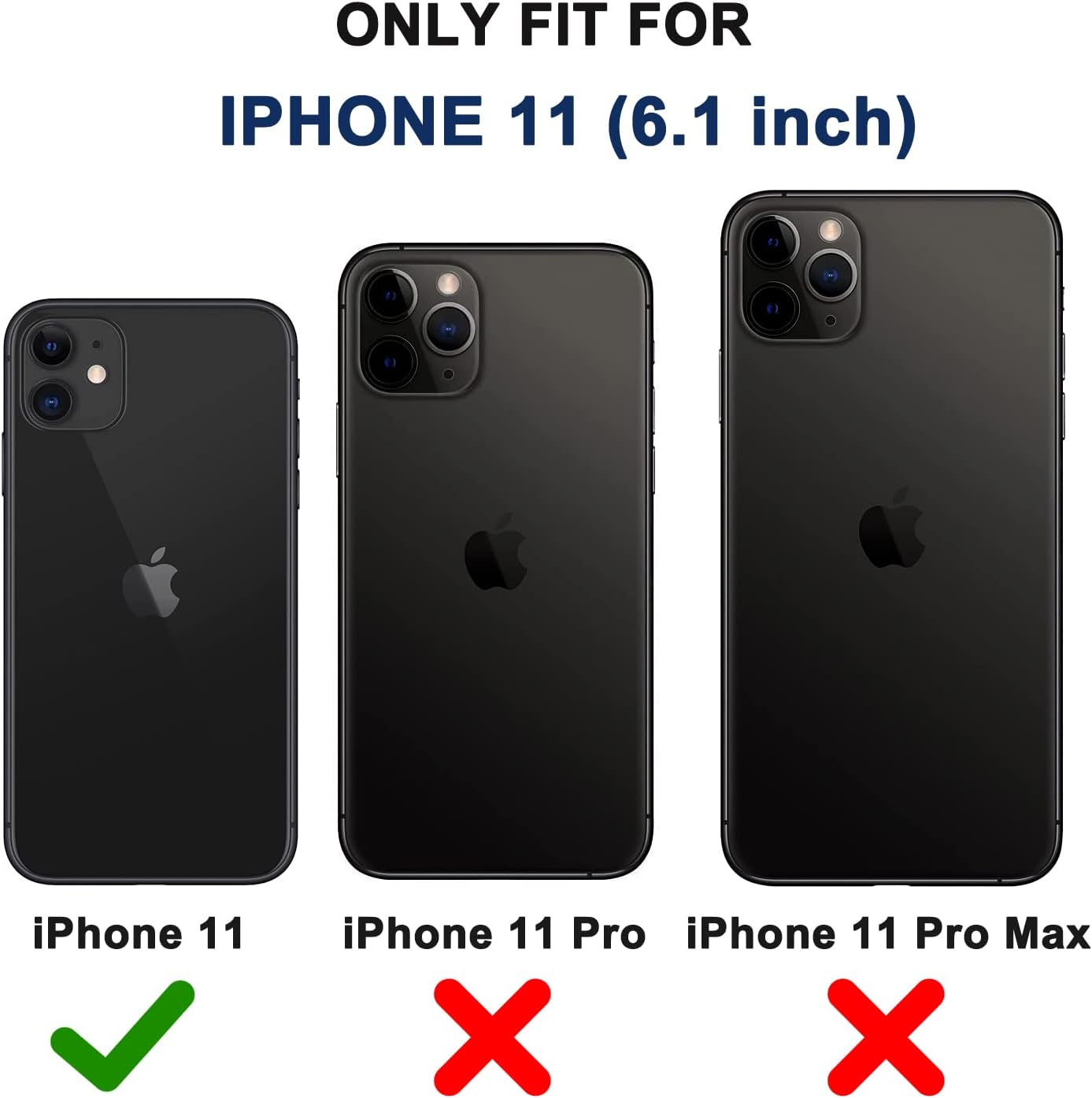 Funda para iPhone 11 con funda de clip para cinturón, 2 protectores de pantalla, grado militar resistente a prueba de golpes, a prueba de polvo y