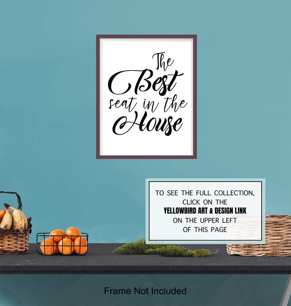 The Best Seat in the House Bathroom Sign – Funny Bathroom Art Print Typography – Humorous Home Decor for Bath – Gifts for Bathroom