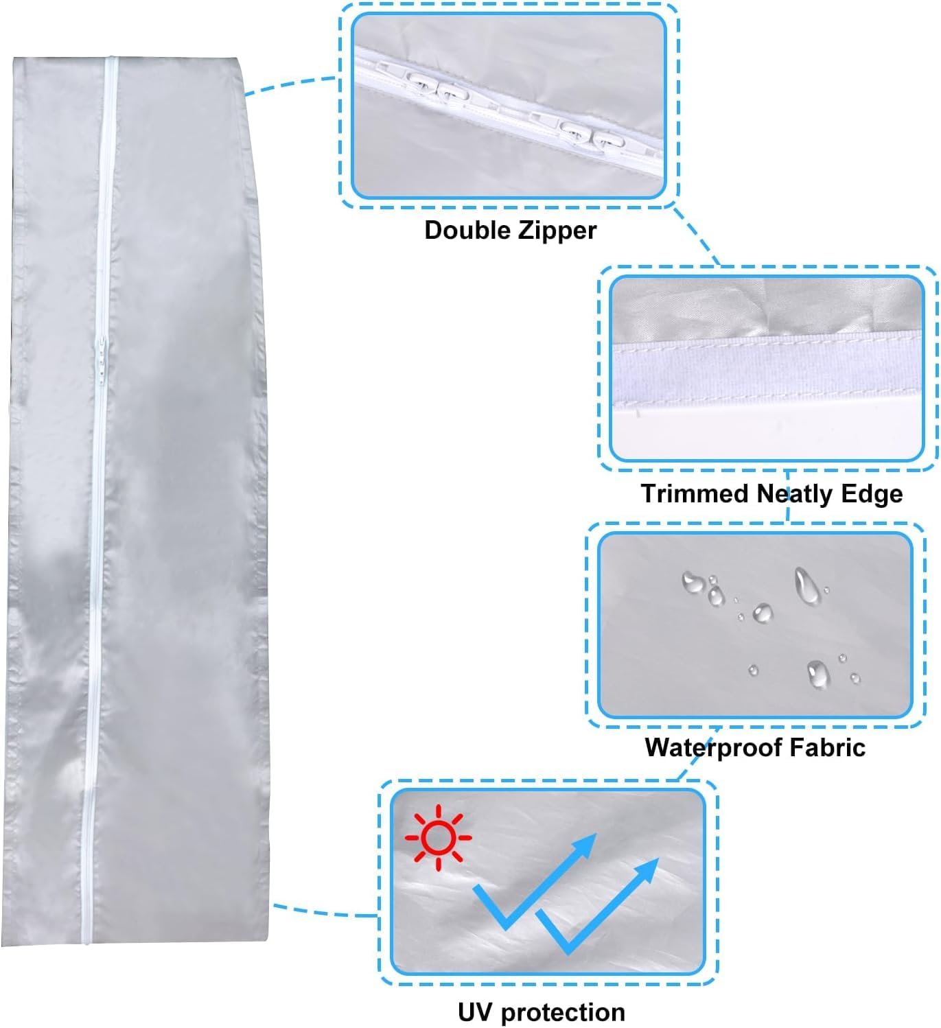 Sello universal de ventana de 157.5 in157Is. para aire acondicionado portátil y secadora de ropa. Fácil de instalar, protectores de intercambio de
