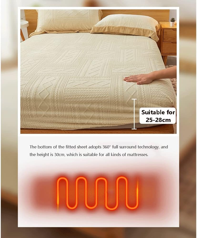 TEVTEV Sábana bajera de franela sólida de felpa para cama individualindividual pequeña, doble, KingQueen, de terciopelo con bolsillo profundo de
