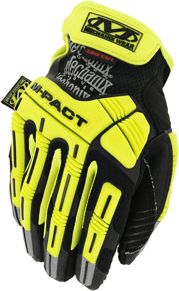 Mechanix Wear Talla 8 M-Pact E5 Armortex y TrekDry y D3O Hi-Viz Guantes resistentes a cortes, amarillo fluorescente y negro, pequeño (SMP-C91-008)