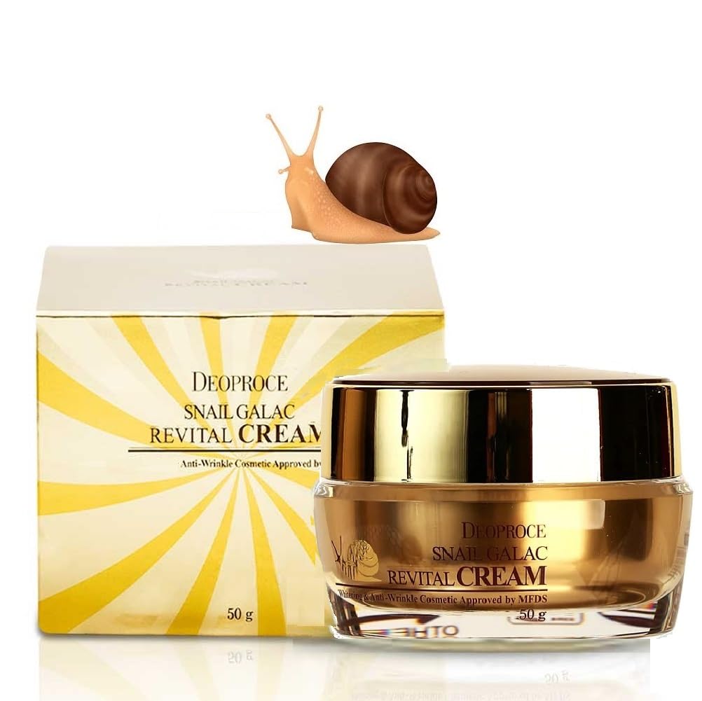 Deoproce Premium Snail Revital Crema Galac-Tox Caracol Secretion Filtrate Cuidado Coreano de la Piel con Galactomyces Ferment Filtrate, Volufiline,