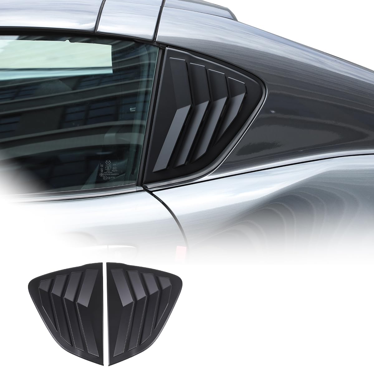 Rejillas de ventana lateral trasera de automóvil para Mazda MX-5 ND 2015-2023, persianas triangulares de vidrio, accesorios exteriores (solo se