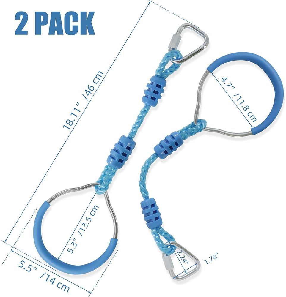 American Ninja Warrior – Juego de carrera de obstáculos con anillo ninja para niños, para exteriores, selva, 2 azules para adultos, equipo de