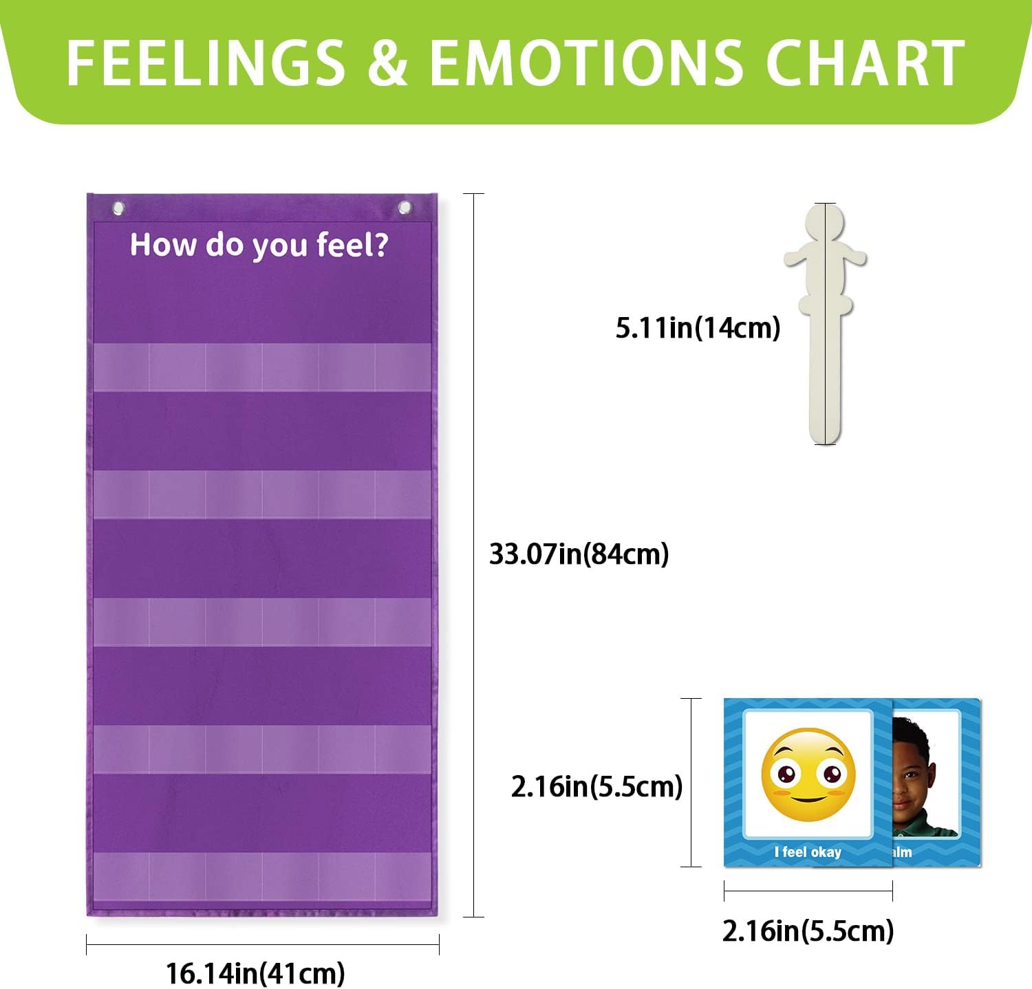 Emotions Feeling – Tabla de bolsillo para expresar tus sentimientos, con 24 tarjetas para profesores de preescolar, decoración de guardería,