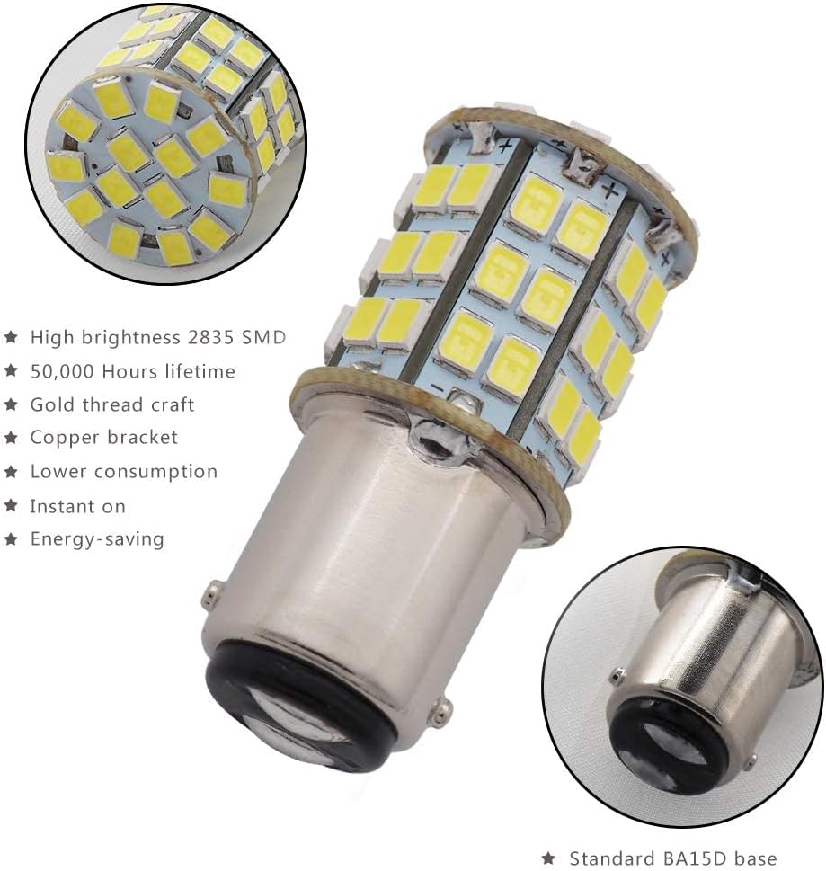 GRV Ba15d 1142 1076 Bombilla LED 4W 56-2835SMD Super Brillante ACDC12V-24V 40W Reemplazo halógeno para RV Remolque, Camper, Autocaravana, Luces