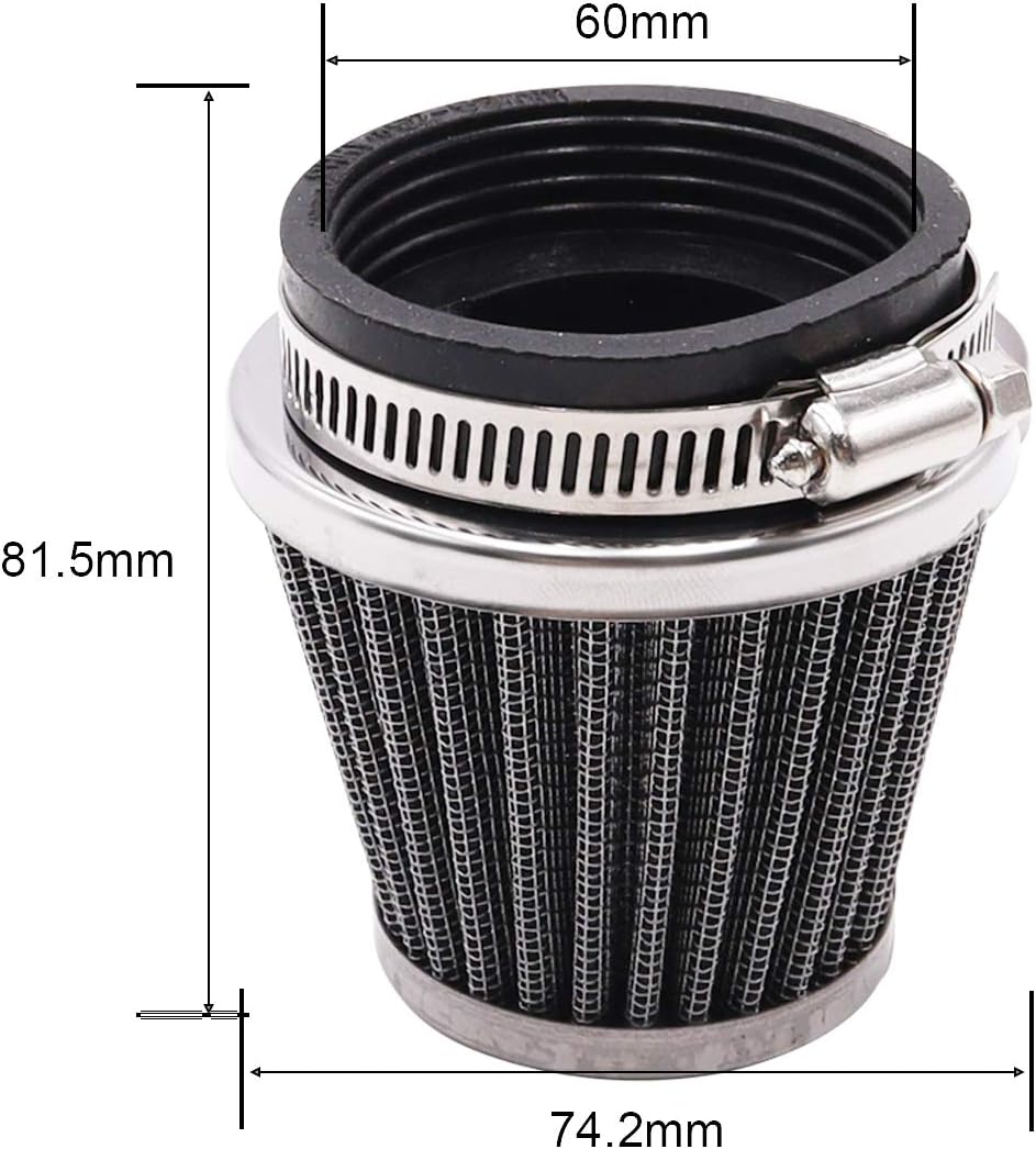 smseace 4 filtros de aire de motocicleta de 2.362 in con filtro de combustible de 316 pulgadas, reemplazo para 70 cc, 100 cc, 110 cc, 125 cc, 150