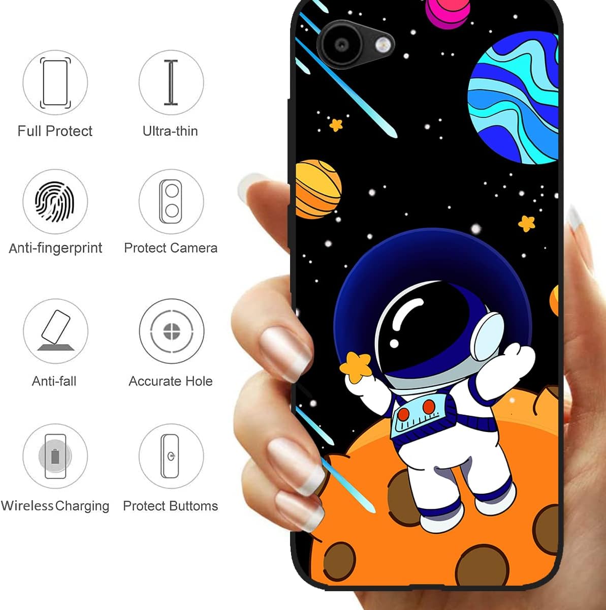 Funda para teléfono Orbic Joy 4G Orbic Joy 4G a prueba de golpes, funda de protección de cuerpo completo (astronautas)
