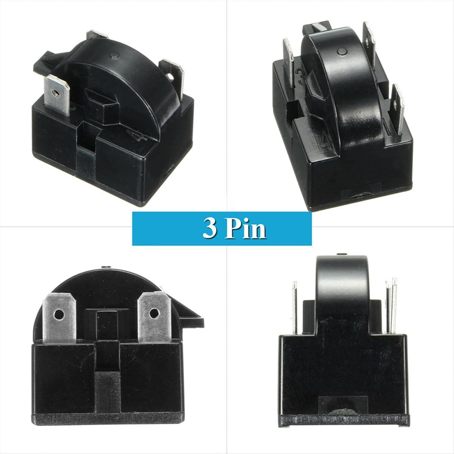 JAMCHE Relé de arranque frigorífico PTC tarter para QP-2-4.7 4.7 3 Pin Vissani Danby Compresor (Talla 12 Ohm)