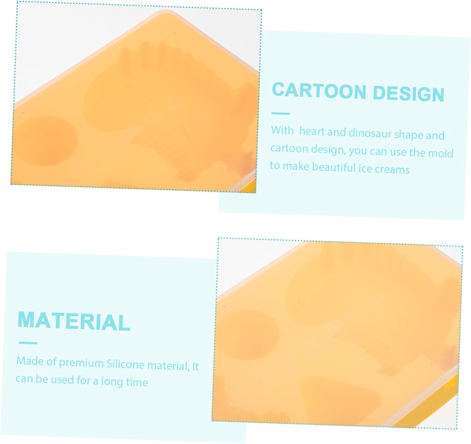 Abaodam 2 Sets Ice Cream Mold Small Popsicle Molds Food Molds Mini Popsicle Molds Popsicle Silicone Molds Mini Silicone Molds Heart Silicone Mold